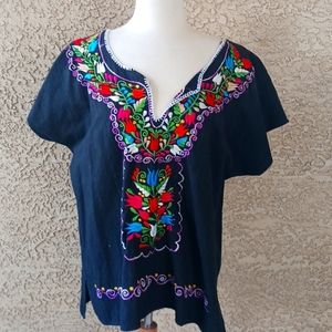 Vintage colorful Mexican blousr